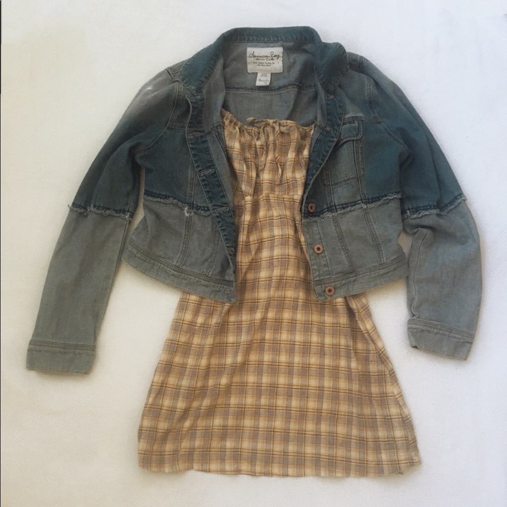 Vintage plaid 90s mini midi y2k dress